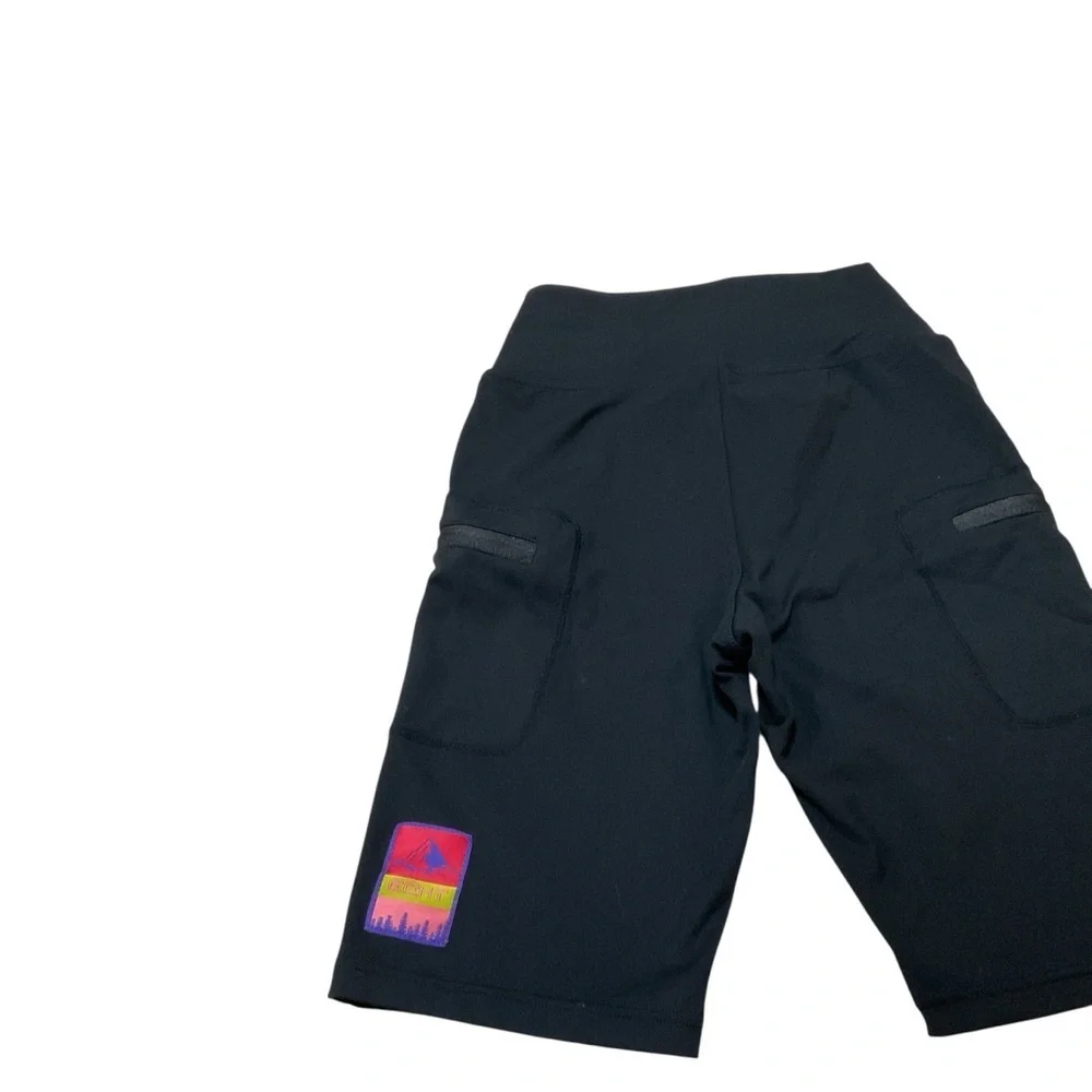 ECHT Women's Size XS Biking Shorts Zippered Pockets Wide Waistband Compression